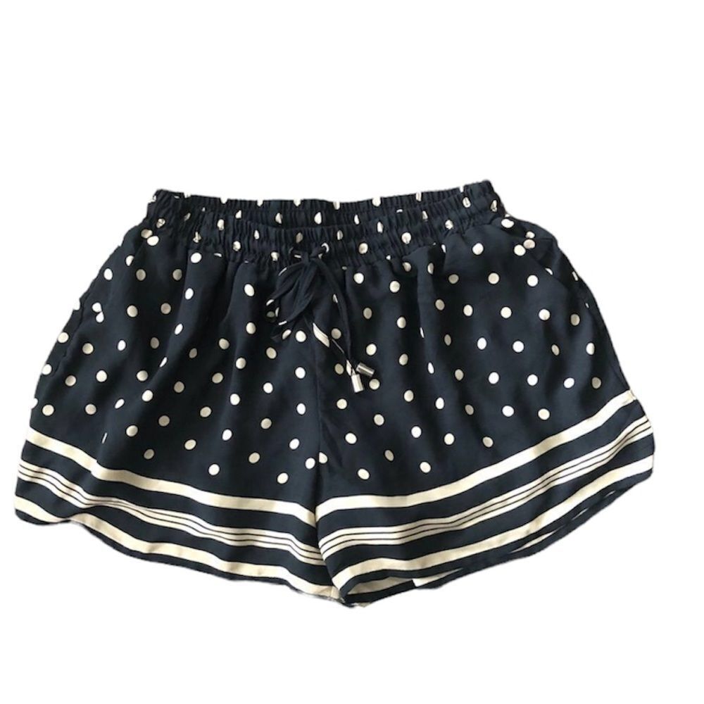 Anthropologie elevenses polkadot drawstring shorts